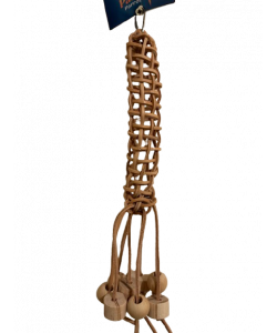 Parrot-Supplies Woven Preening Leather Stick With Wooden Shapes Parrot Toy Parrot-Supplies Woven Preening Leather Stick With Wooden Shapes Parrot Toy